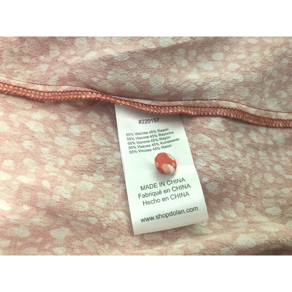 NWOT DOLAN Rebecca Blouse Size M Smocked Orange Polka Dots Short Puff sleeve - Picture 10 of 13